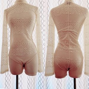 Cream lace bodysuit